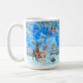 Herten En Roodborst Winter Wonderland Koffiemok