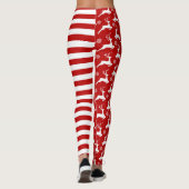 Herten en strepen Kerstmis Leggings (Achterkant)