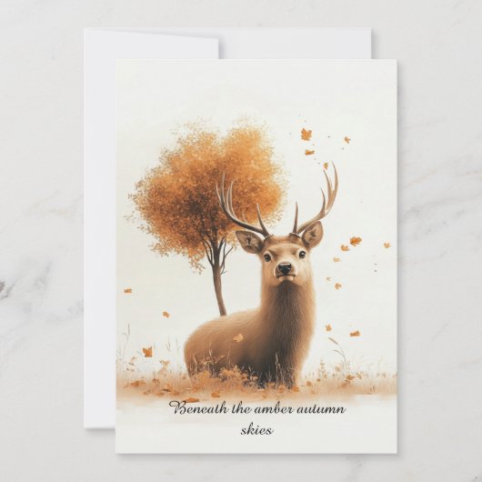 Herten- en vallende bladeren uitnodigingen of brie (Voorkant)