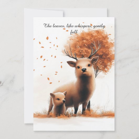 Herten- en vallende bladeren uitnodigingen of brie (Achterkant)
