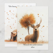 Herten- en vallende bladeren uitnodigingen of brie (Voorkant / Achterkant)