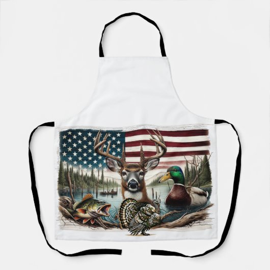 Herten en Verenigde Staten Land Schort (Voorkant)