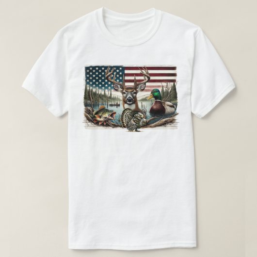 Herten en Verenigde Staten Land T-shirt (Design voorkant)