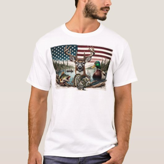 Herten en Verenigde Staten Land T-shirt (Voorkant)