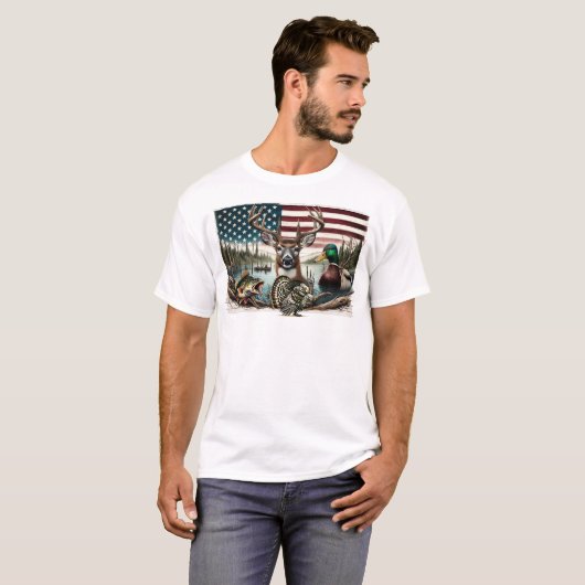 Herten en Verenigde Staten Land T-shirt (Voorkant volledig)