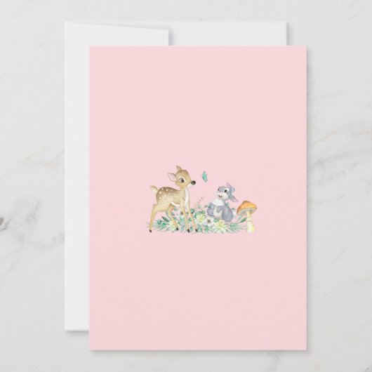 Herten en vrienden baby shower kaart (Achterkant)