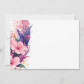 Herten en Wildflower Roze Baby shower Kaart (Achterkant)