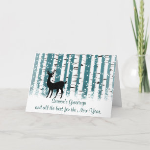 Herten en Witte Berken Kerstkaart Feestdagen Kaart