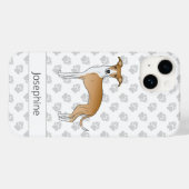 Herten- en witte Italiaanse Windhond met aangepast Case-Mate iPhone Case (Achterkant (horizontaal))