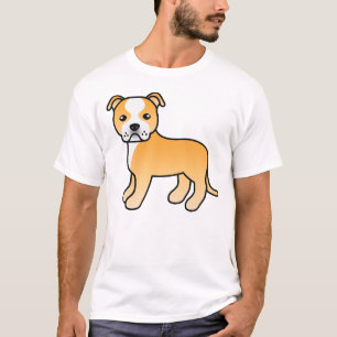 Herten-en-witte Staffordshire Bull Terrier-hond T-shirt