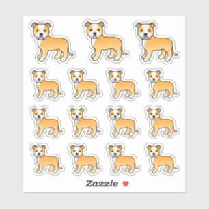 Herten-en-witte Staffordshire Bull Terrier Honden Sticker