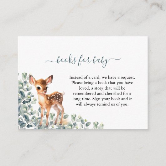 Herten Eucalyptus Groene Boeken voor Baby Informatiekaartje (Voorkant)