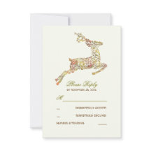 Herten Fall Wedding RSVP-kaarten