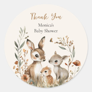 Herten Familie Boho Pampas Baby shower Gift Ronde Sticker