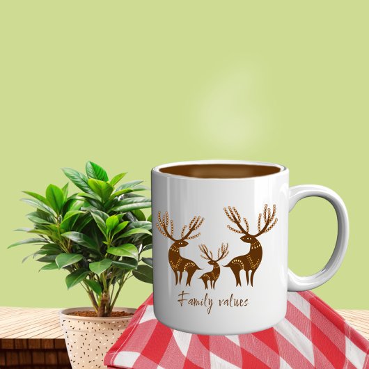 Herten familie koffiemok