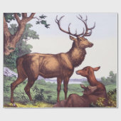 Herten familie verjaardag cadeaupapier (Vlak)