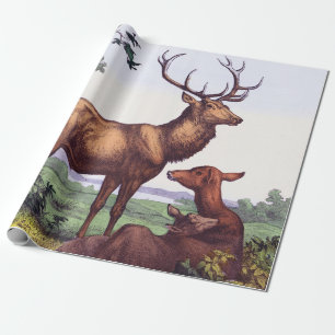 Herten familie  verjaardag cadeaupapier
