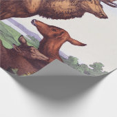 Herten familie verjaardag cadeaupapier (Hoek)