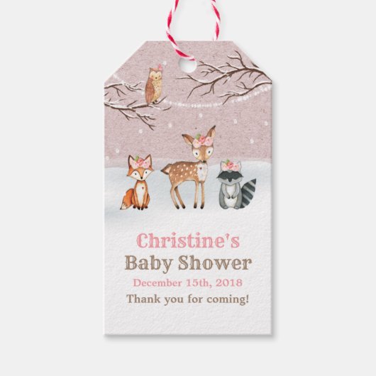 Herten Favor Gift Tag Cadeaulabel (Voorkant)