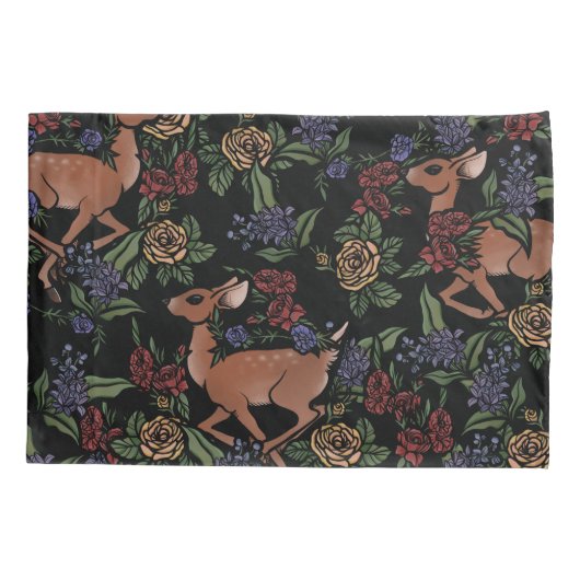 Herten Fawn bloemmotief Kussensloop (Achterkant)