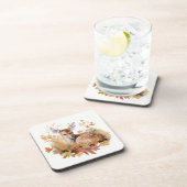 Herten Fawn in herfstbladeren Bier Onderzetter (Rechterzijde)