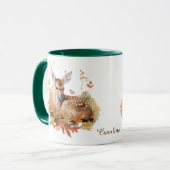 Herten Fawn in herfstbladeren Mok (Voorkant links)