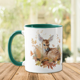 Herten Fawn in herfstbladeren Mok