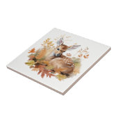 Herten Fawn in herfstbladeren Tegeltje (Zijkant)
