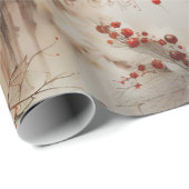 Herten Fawn Kerk Klok Kerstmis Cadeaupapier (Rol Hoek)