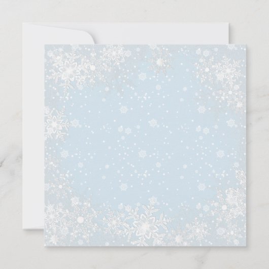 Herten Fawn Snowflake Boy Baby Shower Uitnodiginge Kaart (Achterkant)