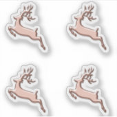 Herten Feestdagen Kerst Roos Wintergewei Sticker (Voorkant)