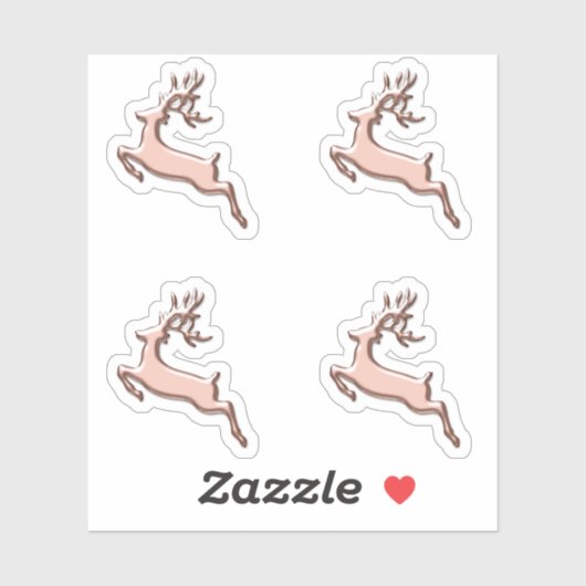 Herten Feestdagen Kerst Roos Wintergewei Sticker (Vel)