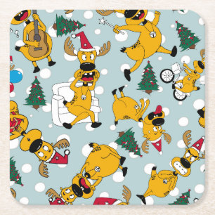 Herten feestelijk: Kerstmis patroon ontwerp Kartonnen Onderzetters