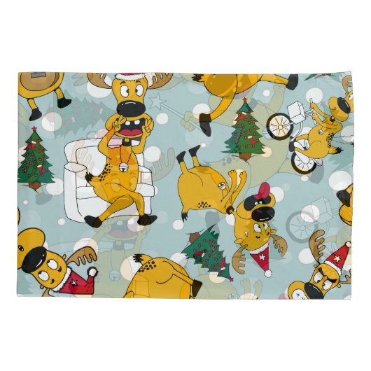 Herten feestelijk: Kerstmis patroon ontwerp Kussensloop (Achterkant)