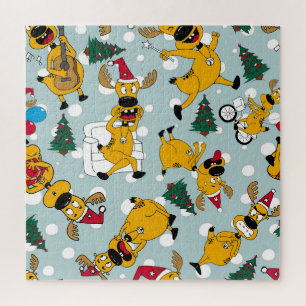 Herten feestelijk: Kerstmis patroon ontwerp Legpuzzel