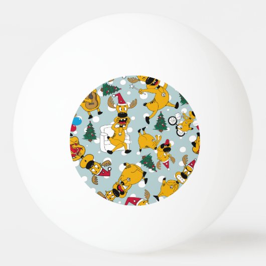 Herten feestelijk: Kerstmis patroon ontwerp Pingpongbal (Voorkant)