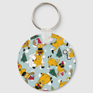 Herten feestelijk: Kerstmis patroon ontwerp Sleutelhanger