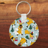 Herten feestelijk: Kerstmis patroon ontwerp Sleutelhanger (Voorkant)