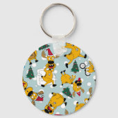 Herten feestelijk: Kerstmis patroon ontwerp Sleutelhanger (Achterkant)