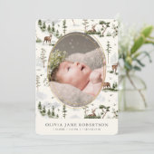 Herten Forest Mountain Geboorte Aankondiging (Staand voorkant)