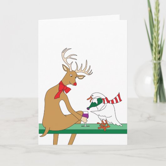 Herten & Gans Kerstkaart Kaart (Voorkant)