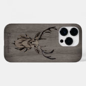 Herten - gegraveerd hout - gepersonaliseerde houte Case-Mate iPhone case (Achterkant (horizontaal))