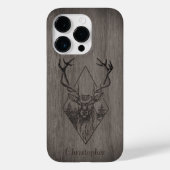 Herten - gegraveerd hout - gepersonaliseerde houte Case-Mate iPhone case (Achterkant)