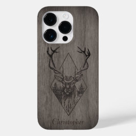 Herten - gegraveerd hout - gepersonaliseerde houte Case-Mate iPhone 14 pro hoesje