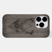 Herten - gegraveerd hout - gepersonaliseerde houte Case-Mate iPhone case (Achterkant (horizontaal))