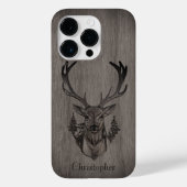 Herten - gegraveerd hout - gepersonaliseerde houte Case-Mate iPhone case (Achterkant)