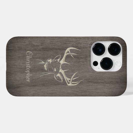 Herten - Gegraveerd hout - Gepersonaliseerde houte Case-Mate iPhone Case (Achterkant (horizontaal))