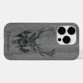 Herten - gegraveerd hout - houten Case-Mate iPhone case (Achterkant (horizontaal))
