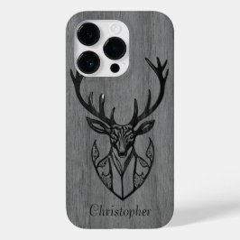 Herten - gegraveerd hout - houten Case-Mate iPhone 14 pro hoesje