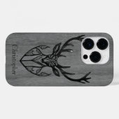 Herten - gegraveerd hout - houten Case-Mate iPhone case (Achterkant (horizontaal))